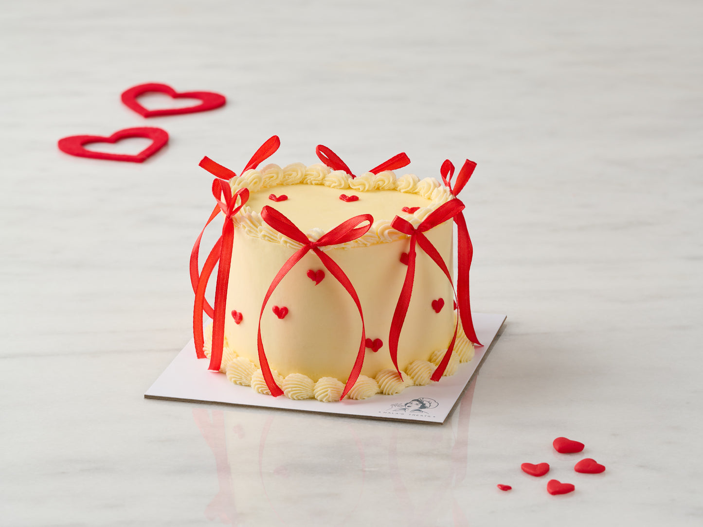 Hearts & Ribbons Cake