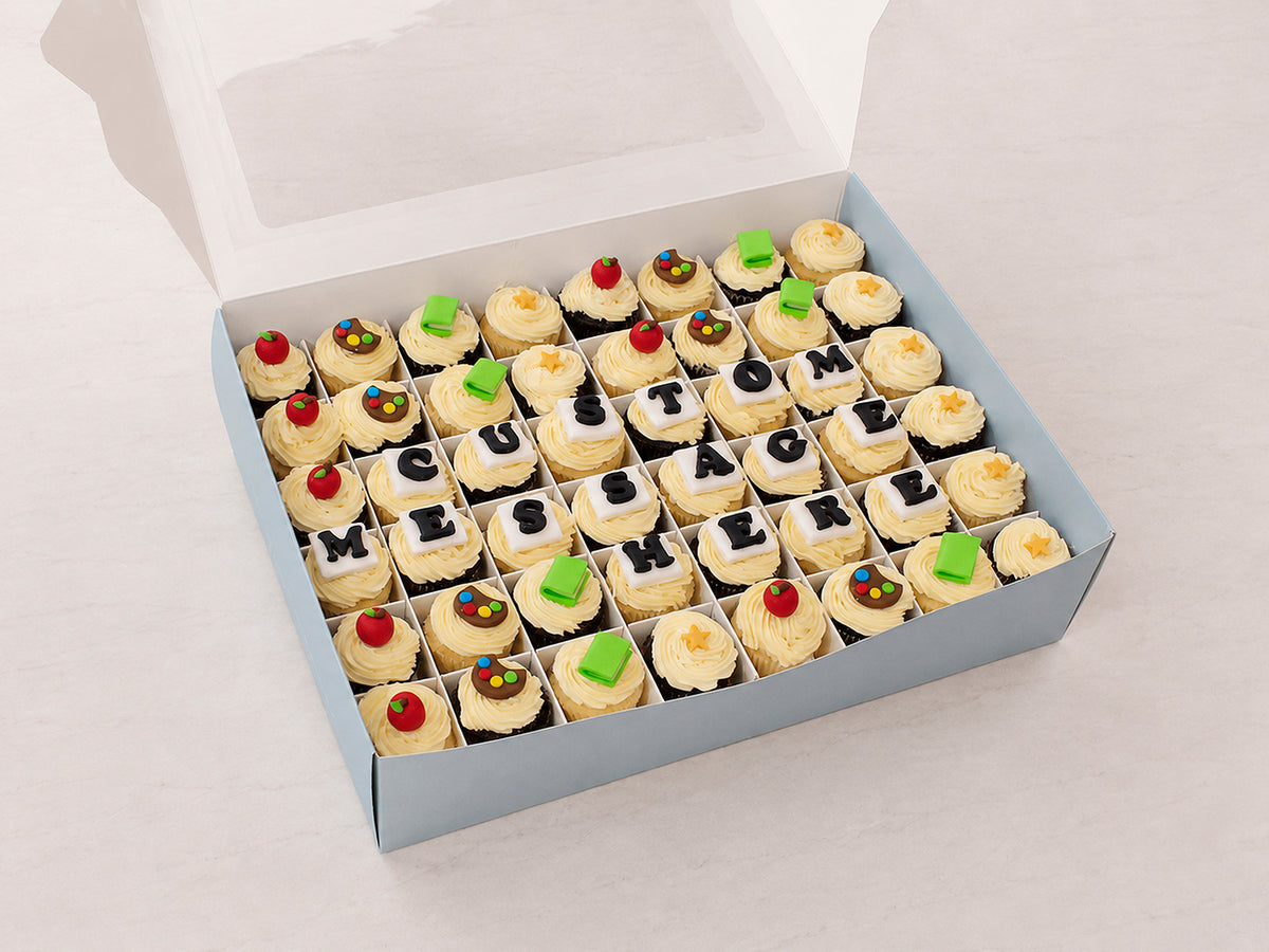 Customizable Back to School Mini Cupcake Box