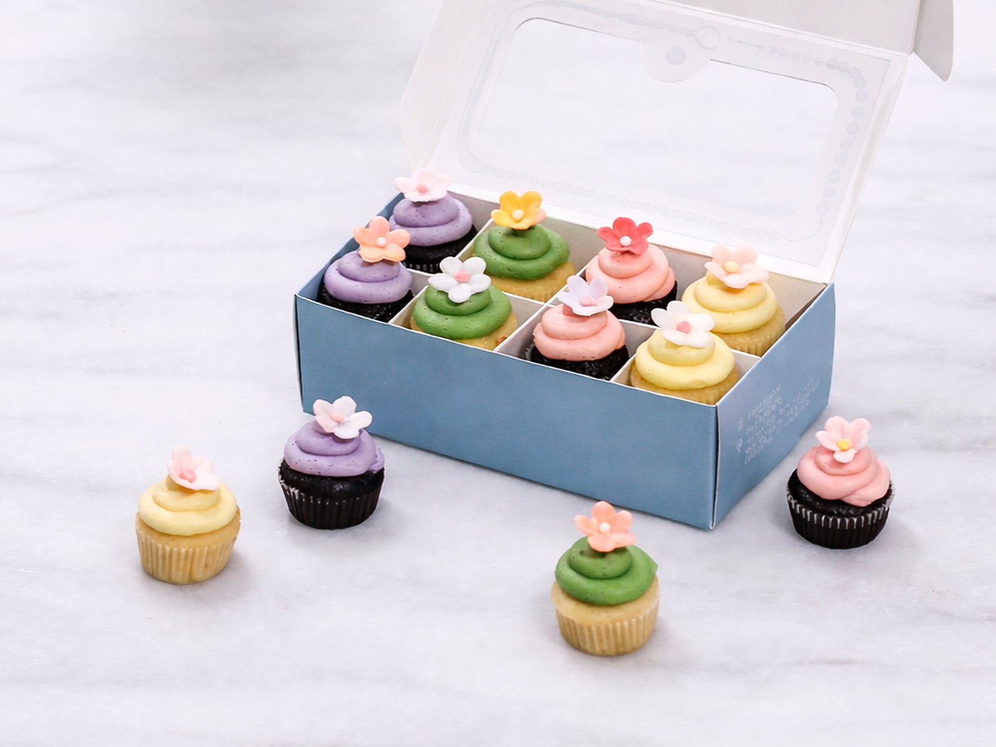 Mini Floral Cupcakes Box of 8