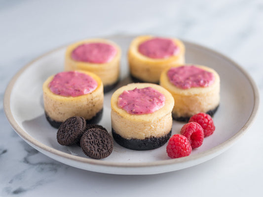Raspberry Crunch Mini Cheesecake
