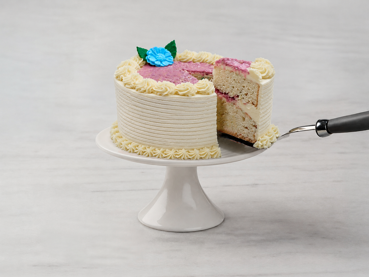 Vanilla Raspberry Crunch Cake