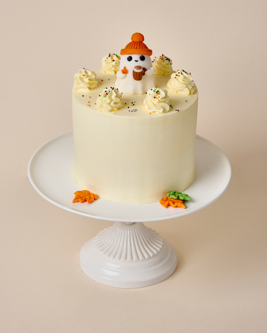 Cozy Fall Ghost Cake